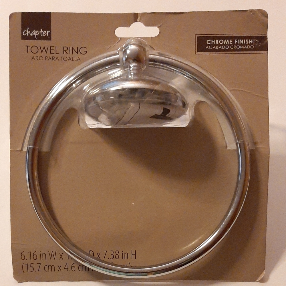 Chapter Chrome Silver Finish Bath Towel Ring NOS 167148C